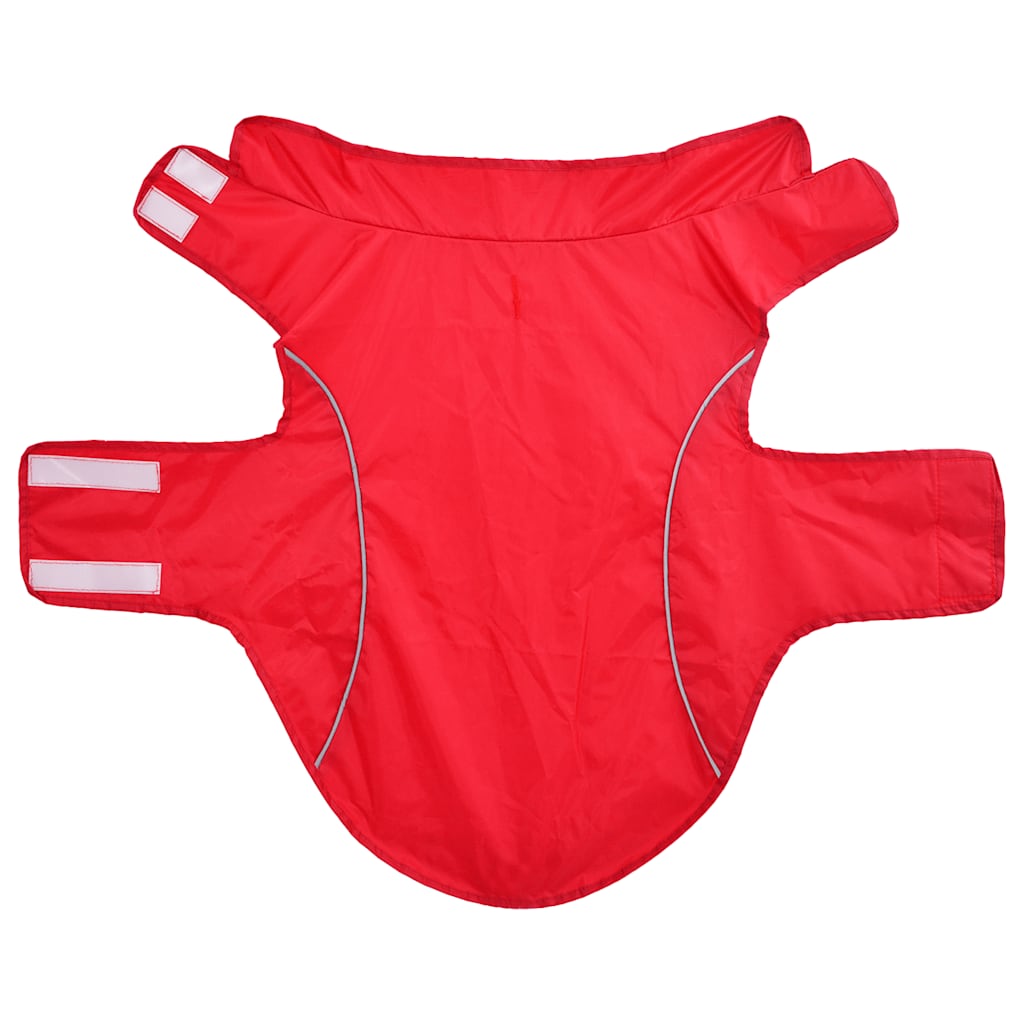 Hunderegnfrakke med refleksstriber polyester 2XL rød
