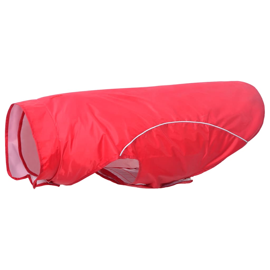 Hunderegnfrakke med refleksstriber polyester 3XL rød