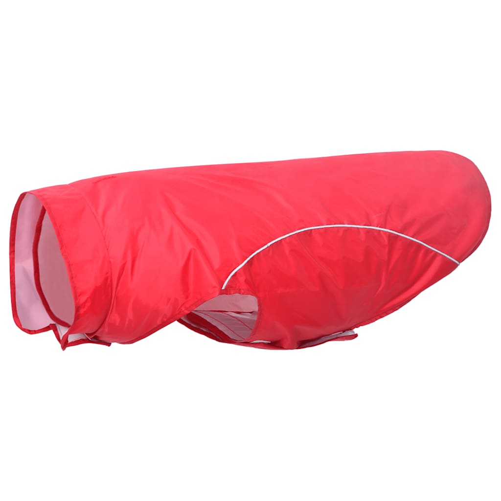 Hunderegnfrakke med refleksstriber polyester 4XL rød