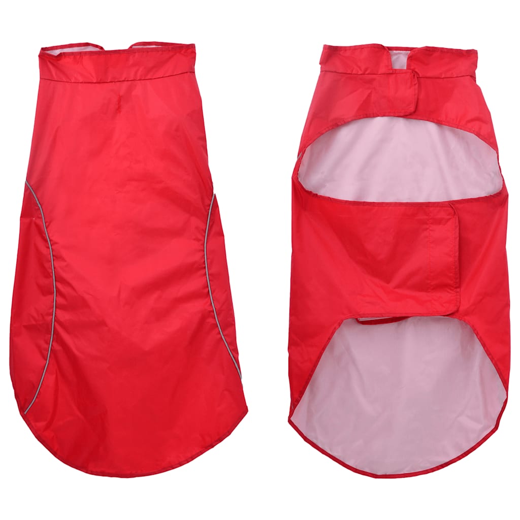 Hunderegnfrakke med refleksstriber polyester 4XL rød