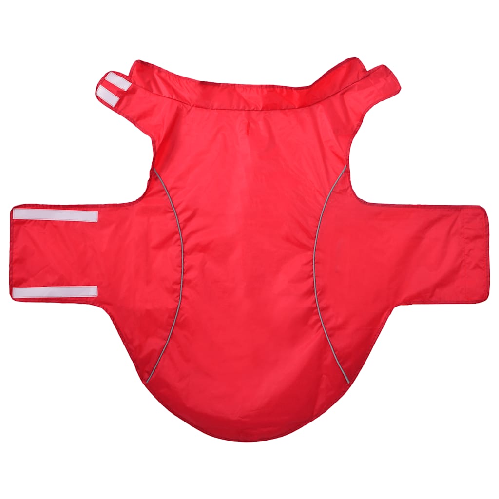 Hunderegnfrakke med refleksstriber polyester 4XL rød
