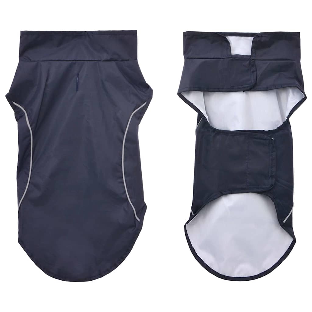 Hunderegnfrakke med refleksstriber polyester XXS marineblå