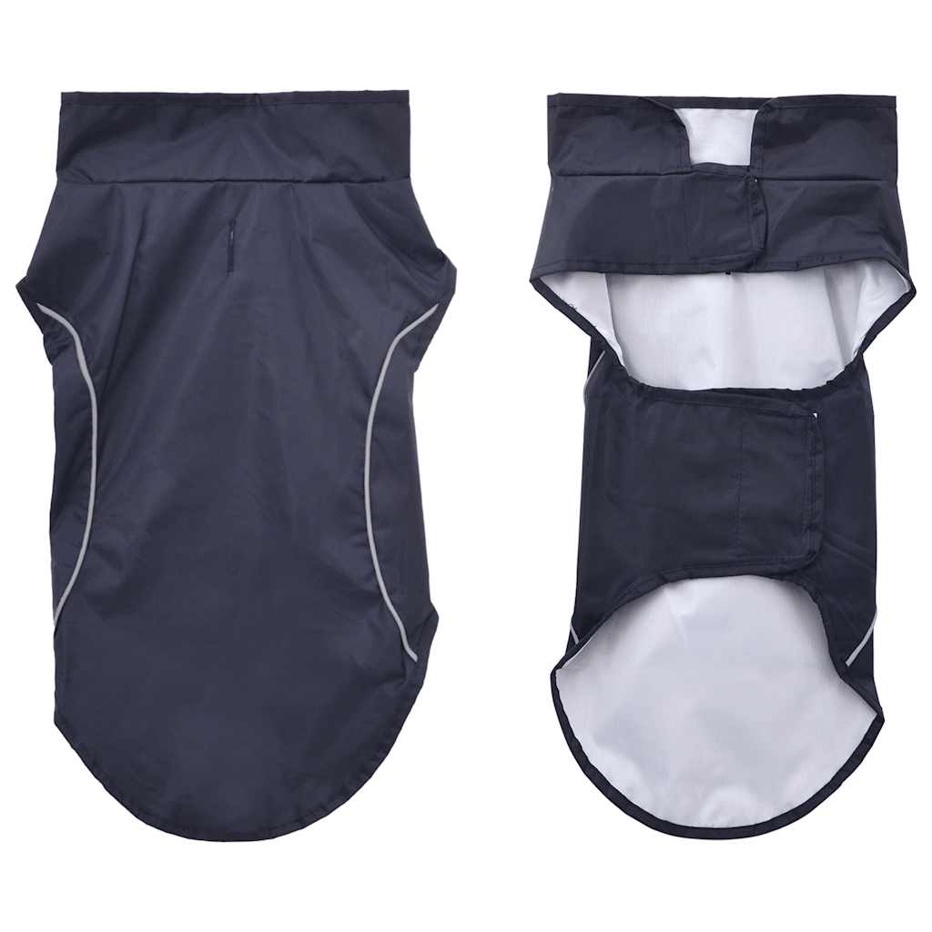 Hunderegnfrakke med refleksstriber polyester XS marineblå