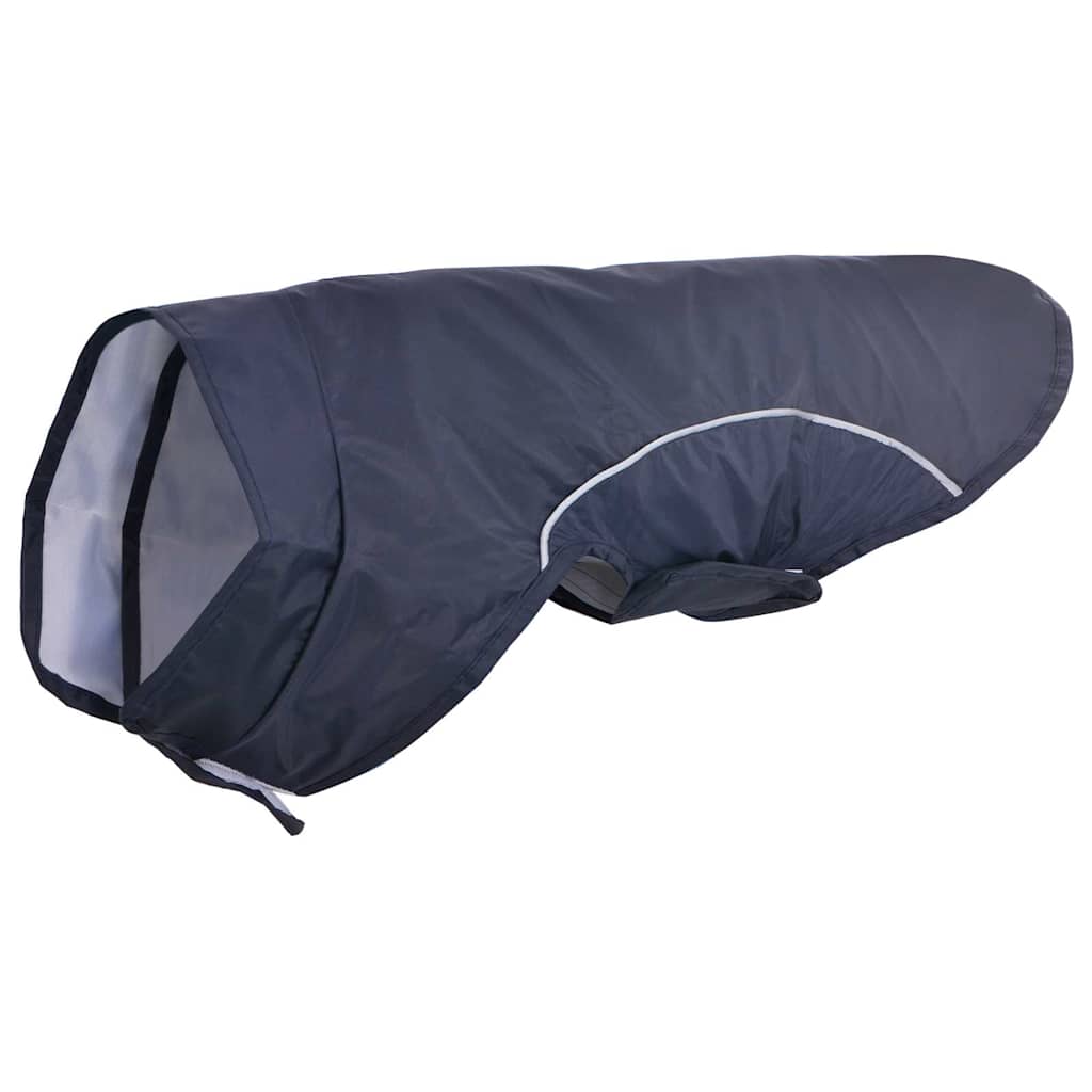 Hunderegnfrakke med refleksstriber polyester S marineblå