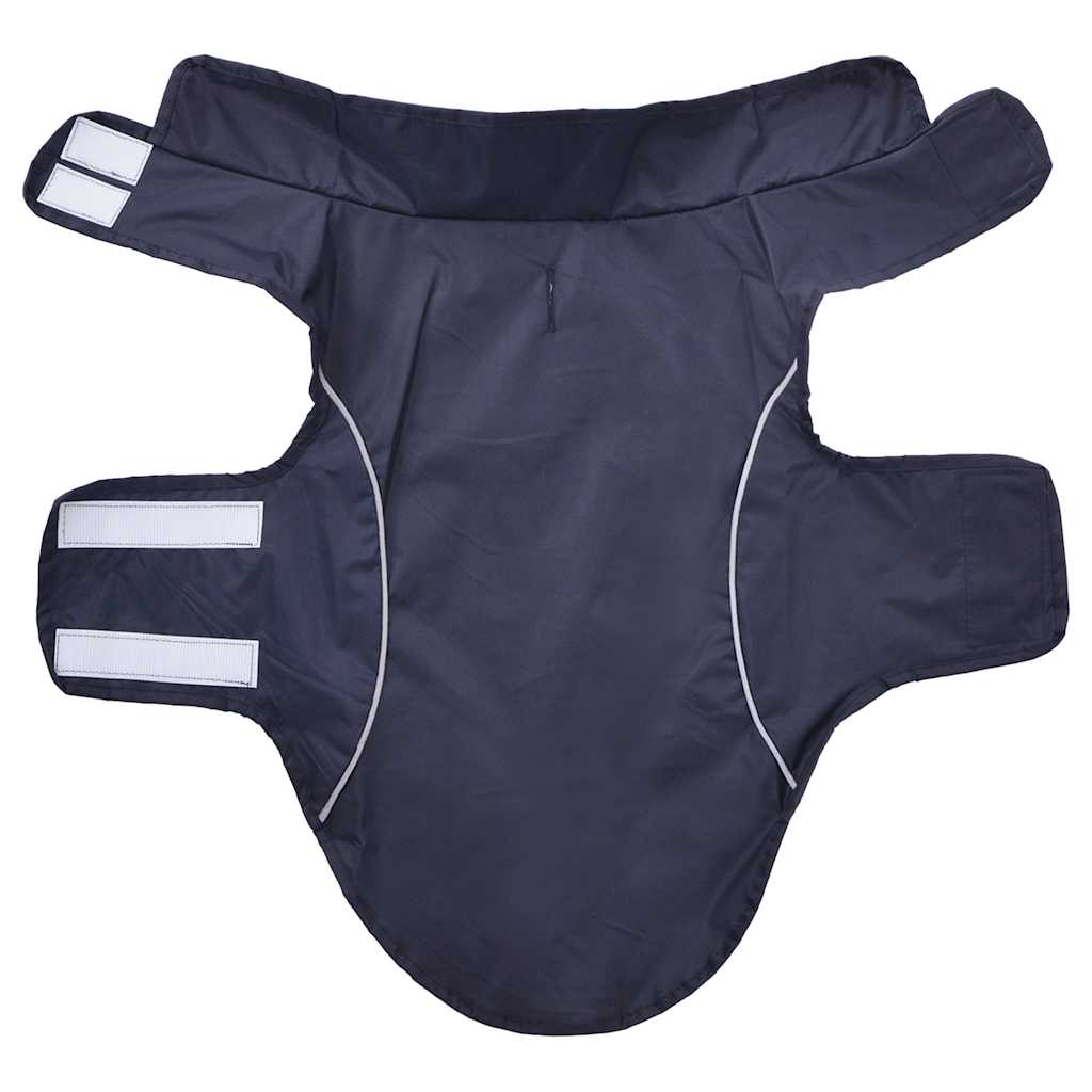 Hunderegnfrakke med refleksstriber polyester S marineblå