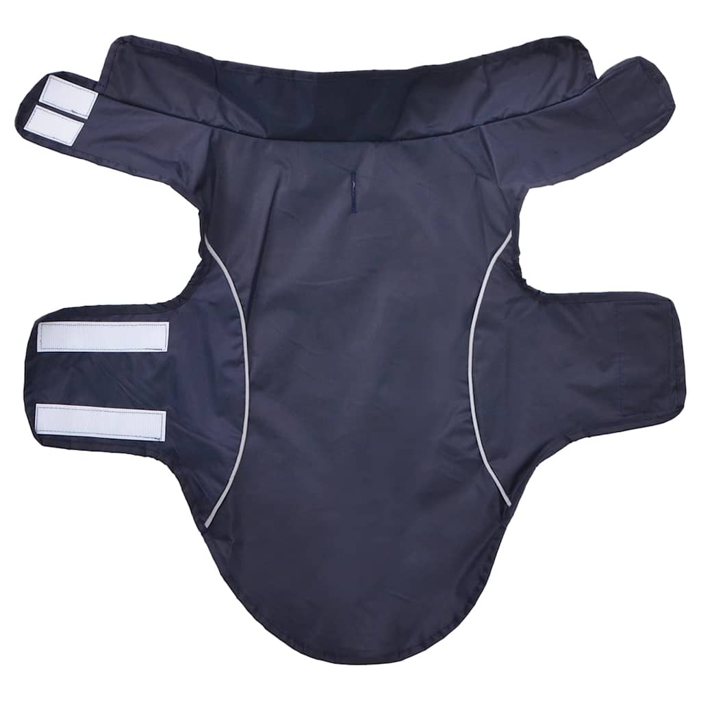 Hunderegnfrakke med refleksstriber polyester M marineblå