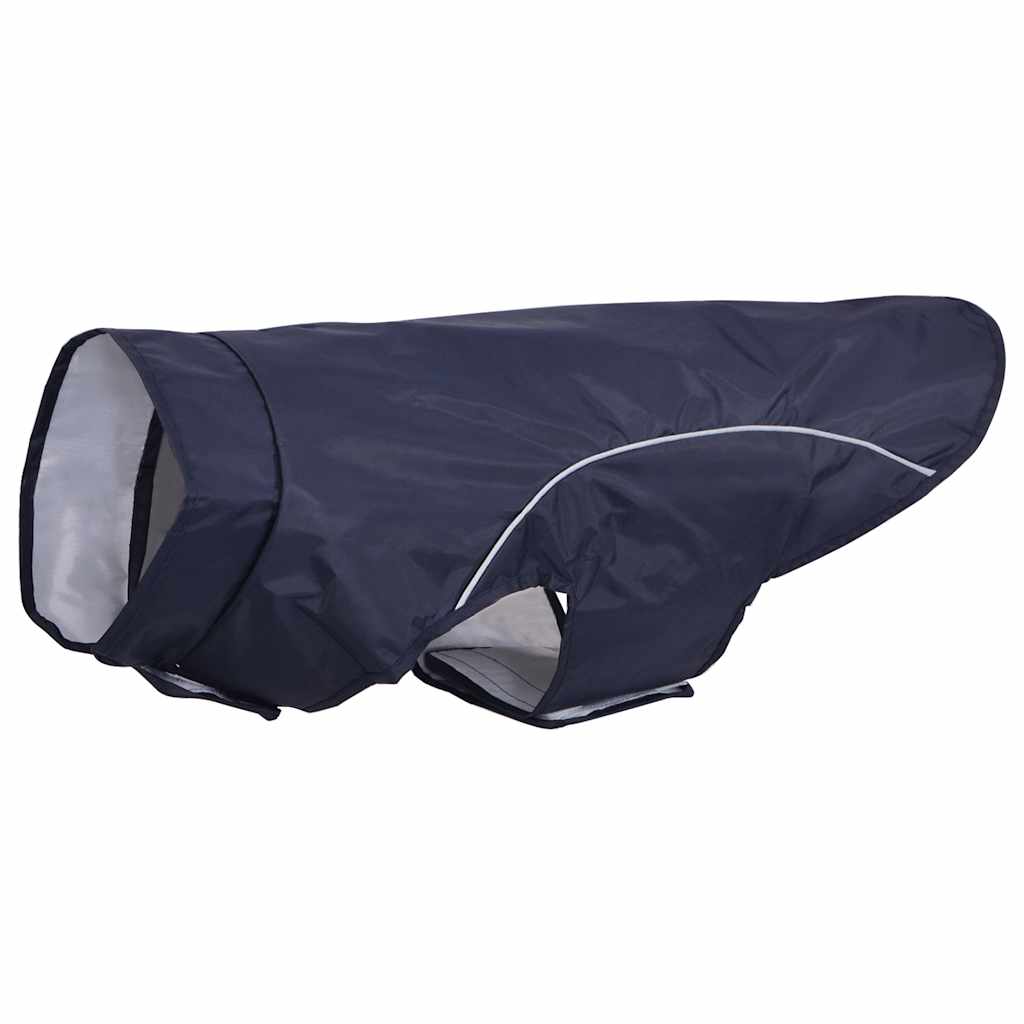 Hunderegnfrakke med refleksstriber polyester XL marineblå