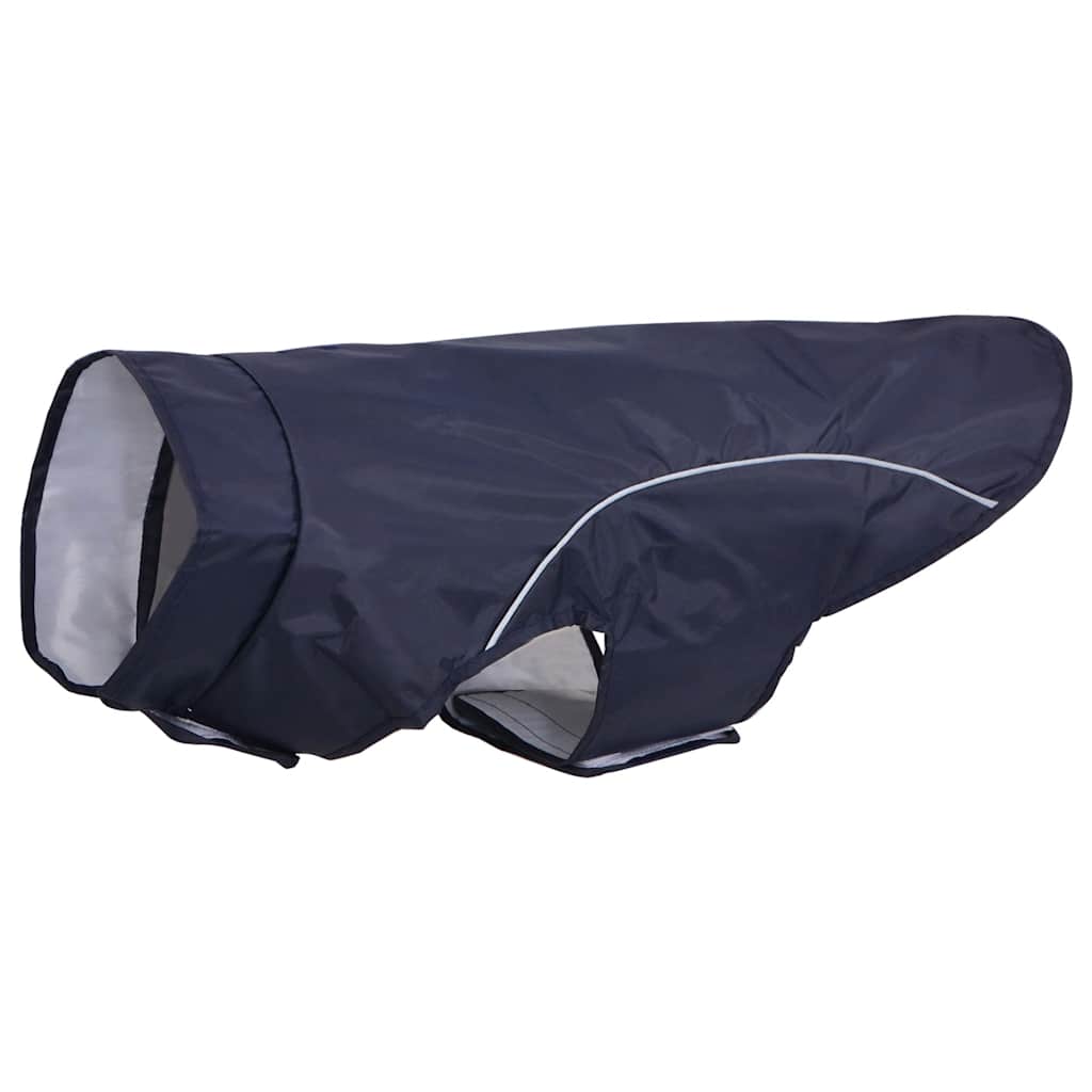 Hunderegnfrakke med refleksstriber polyester 2XL marineblå