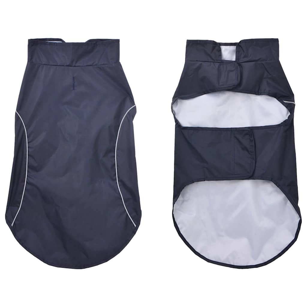 Hunderegnfrakke med refleksstriber polyester 2XL marineblå