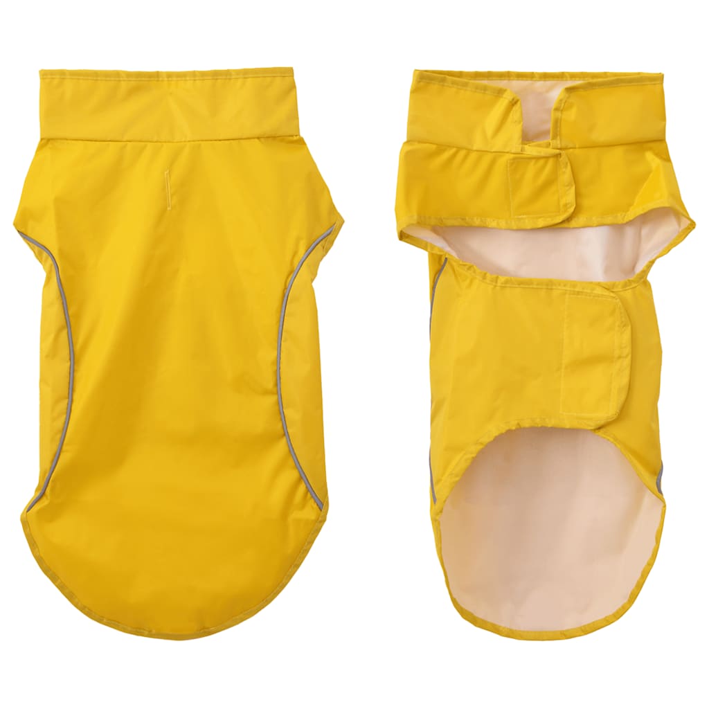 Hunderegnfrakke med refleksstriber polyester XXS gul