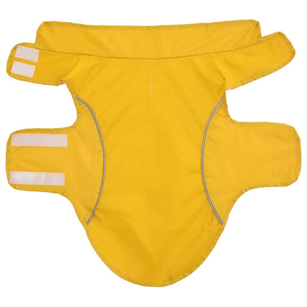 Hunderegnfrakke med refleksstriber polyester S gul