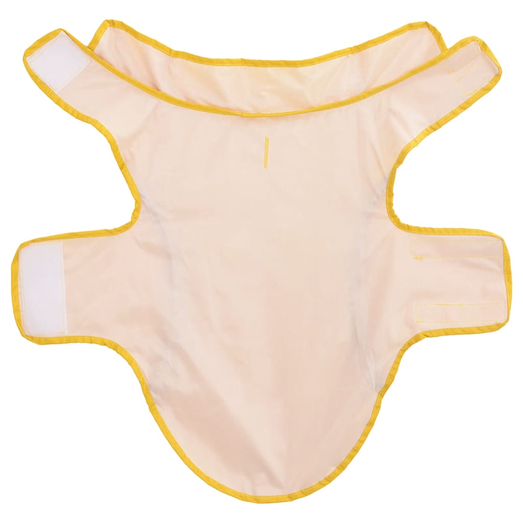 Hunderegnfrakke med refleksstriber polyester S gul
