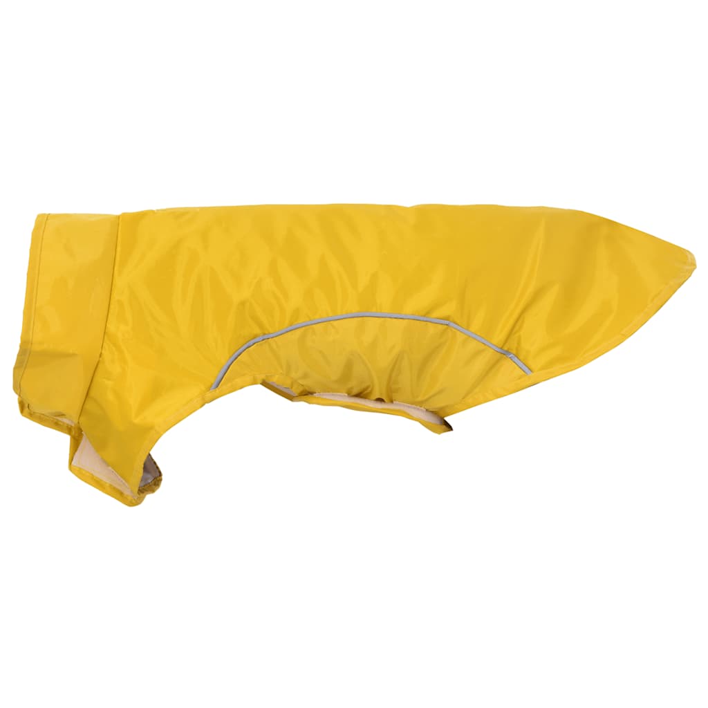 Hunderegnfrakke med refleksstriber polyester S gul