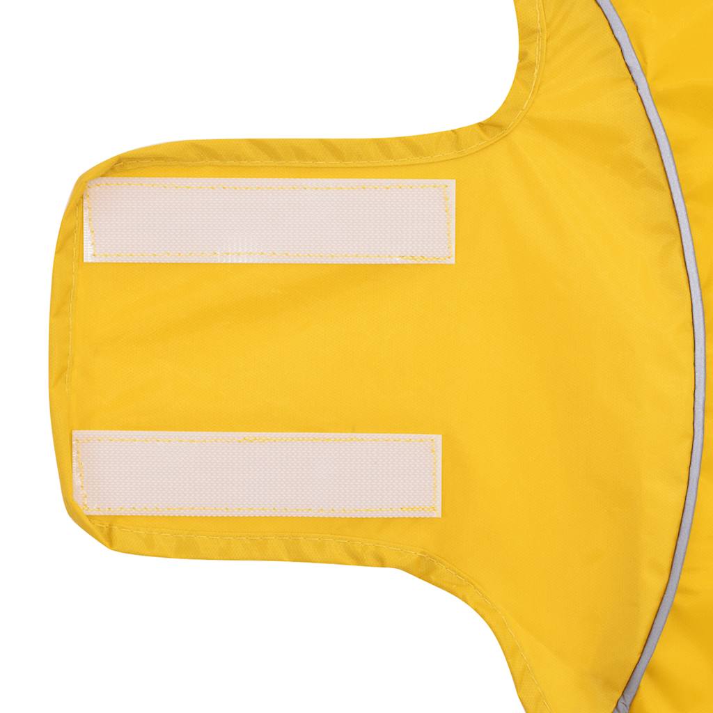 Hunderegnfrakke med refleksstriber polyester S gul