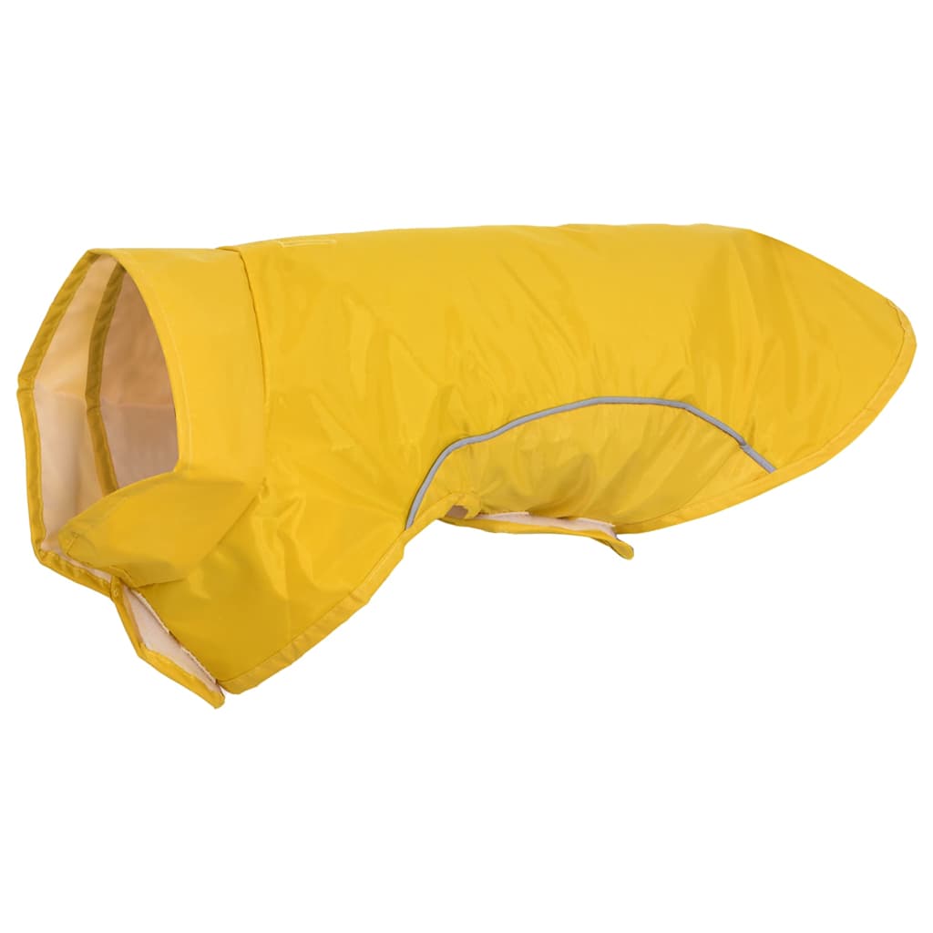 Hunderegnfrakke med refleksstriber polyester M gul
