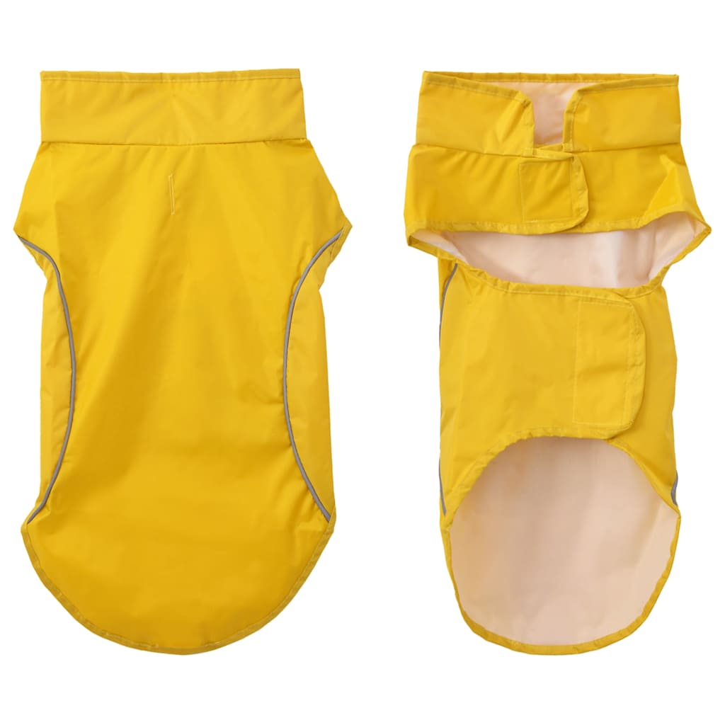 Hunderegnfrakke med refleksstriber polyester M gul