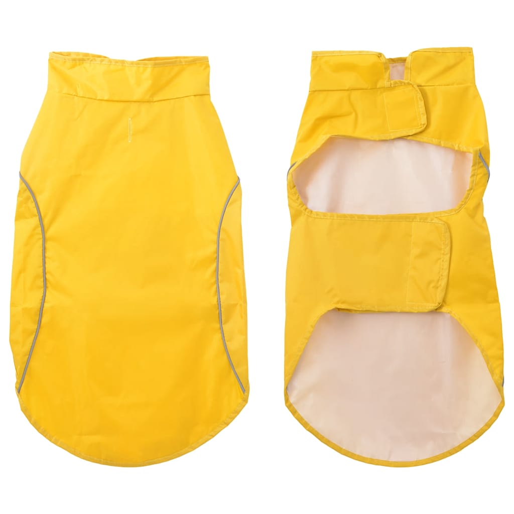 Hunderegnfrakke med refleksstriber polyester L gul