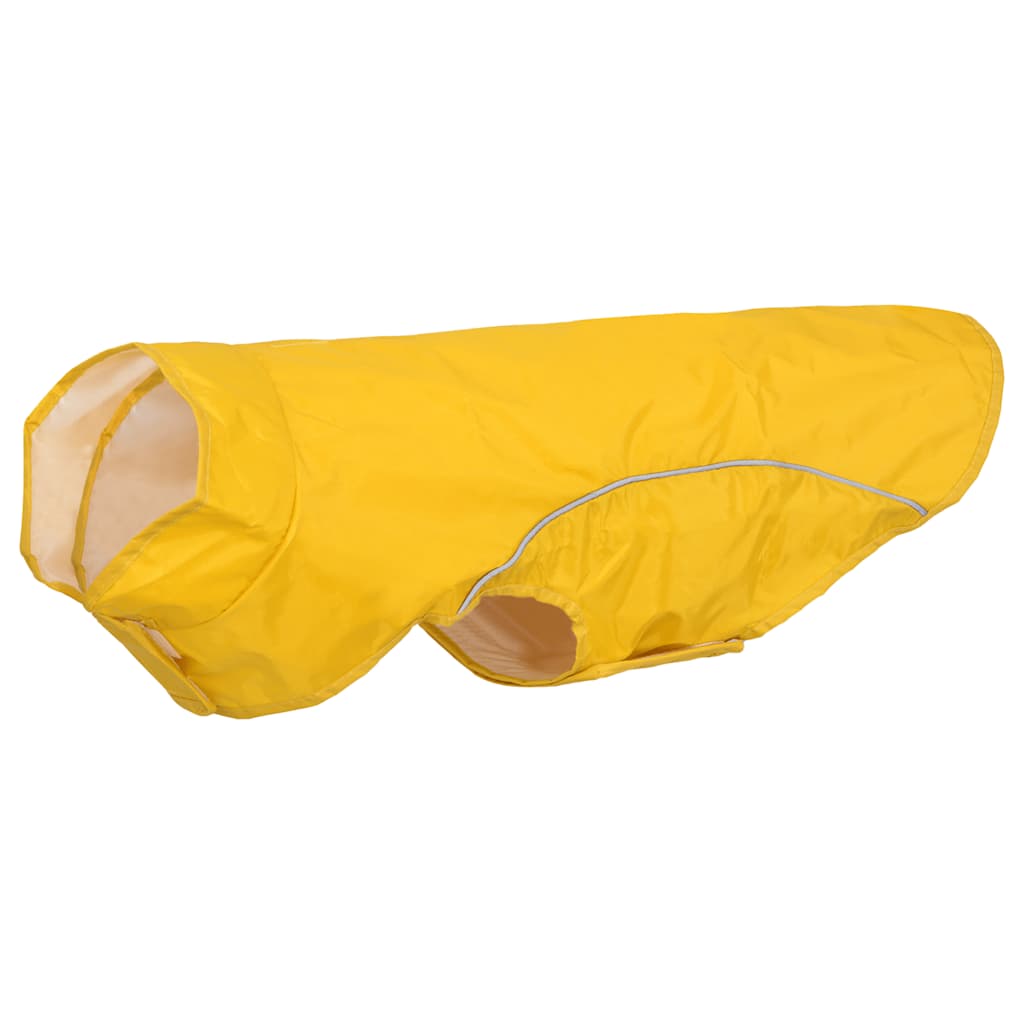 Hunderegnfrakke med refleksstriber polyester XL gul