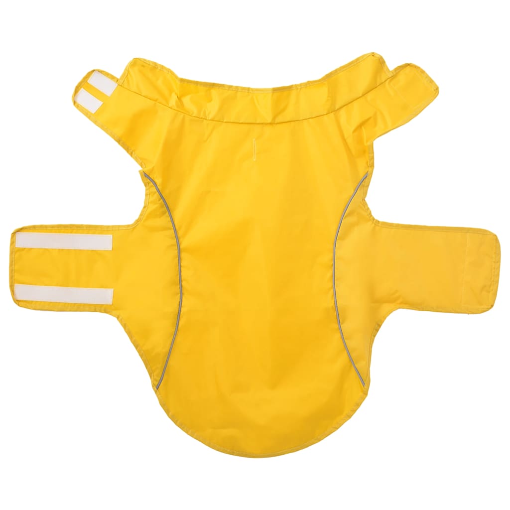 Hunderegnfrakke med refleksstriber polyester XL gul