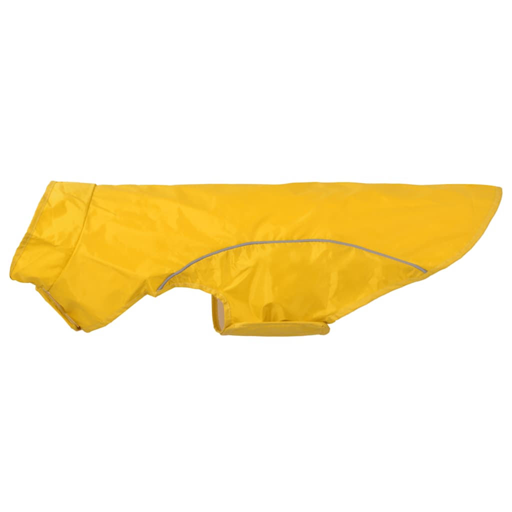 Hunderegnfrakke med refleksstriber polyester XL gul