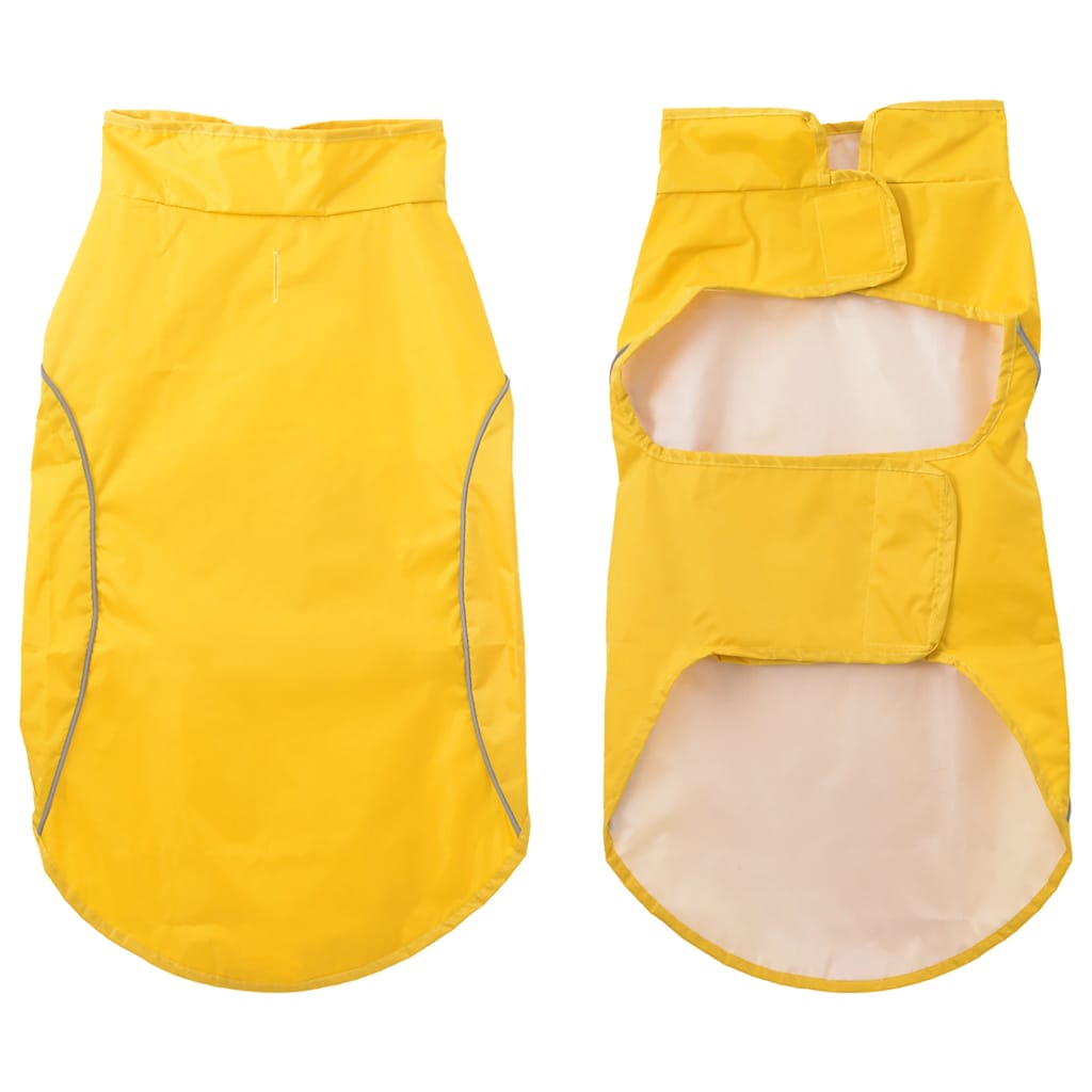 Hunderegnfrakke med refleksstriber polyester 2XL gul