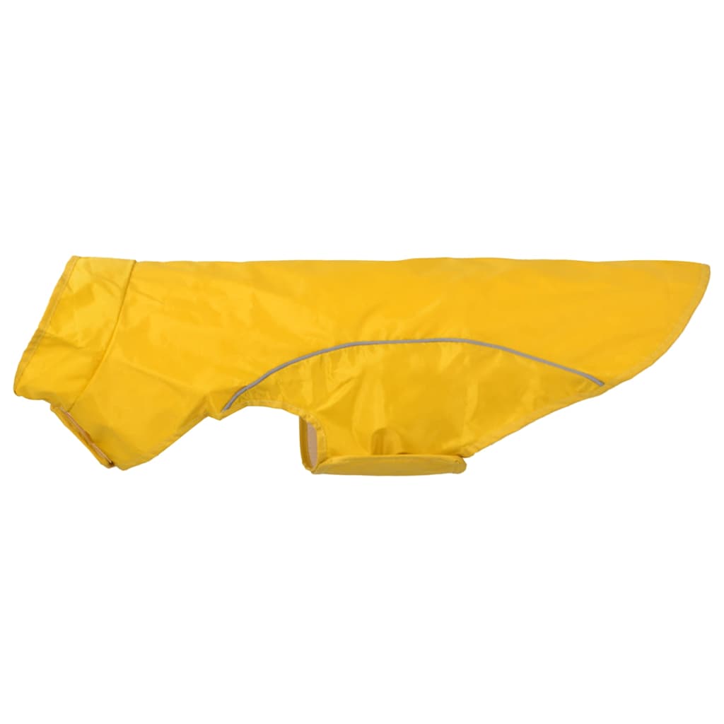 Hunderegnfrakke med refleksstriber polyester 2XL gul