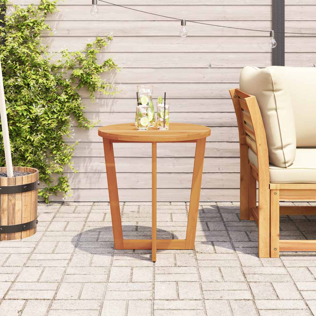 havesidebord rundt Ø70x75 cm massivt træ akacie