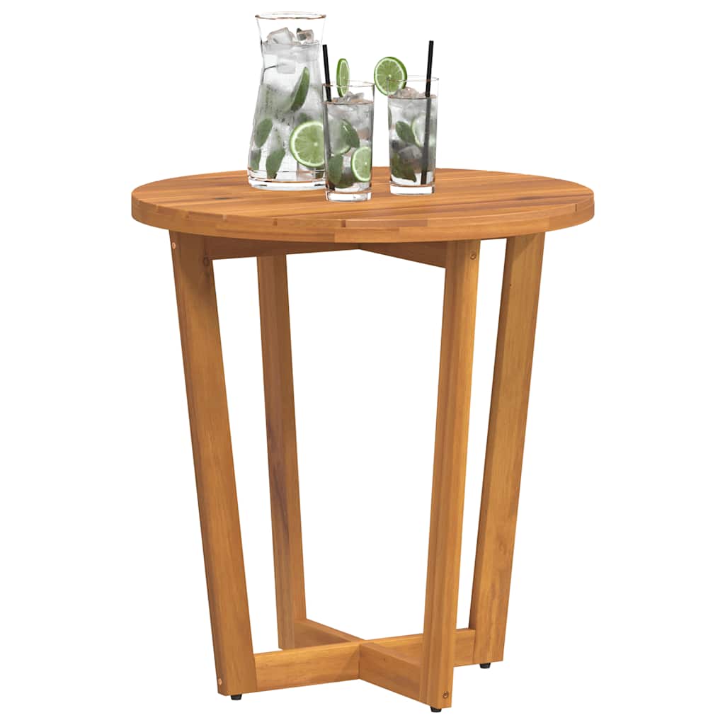 havesidebord rundt Ø70x75 cm massivt træ akacie
