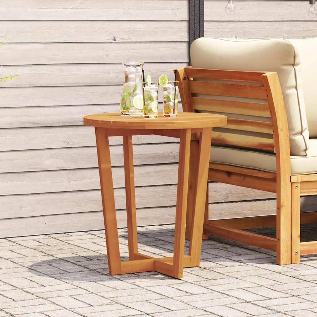 havesidebord rundt Ø70x75 cm massivt træ akacie