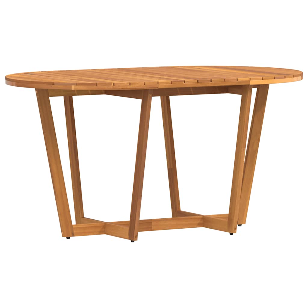 havespisebord ovalt 150x90x75 cm massivt træ akacie