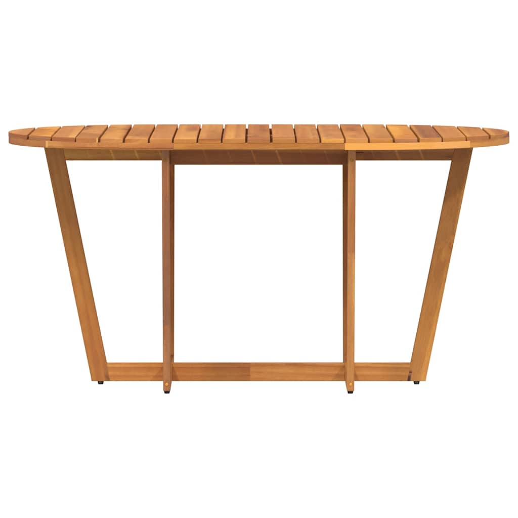havespisebord ovalt 150x90x75 cm massivt træ akacie