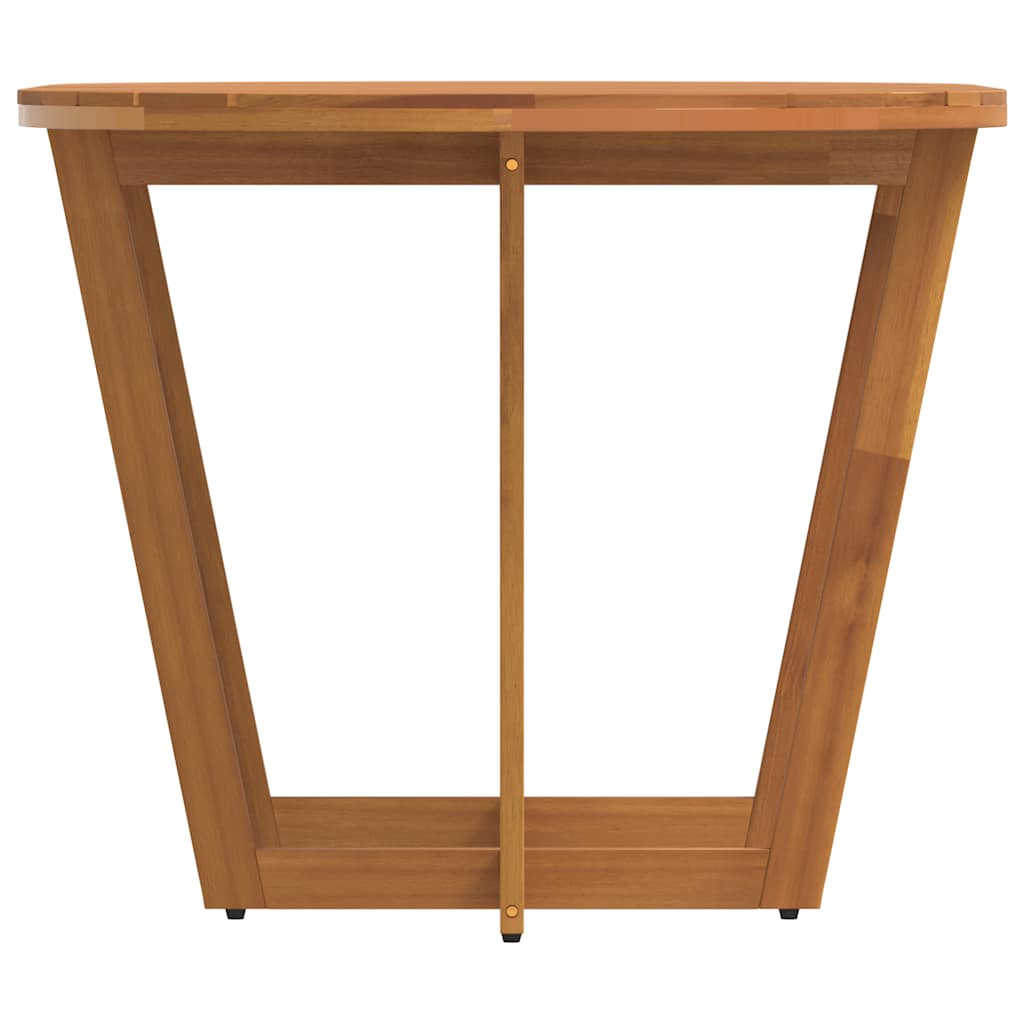 havespisebord ovalt 150x90x75 cm massivt træ akacie