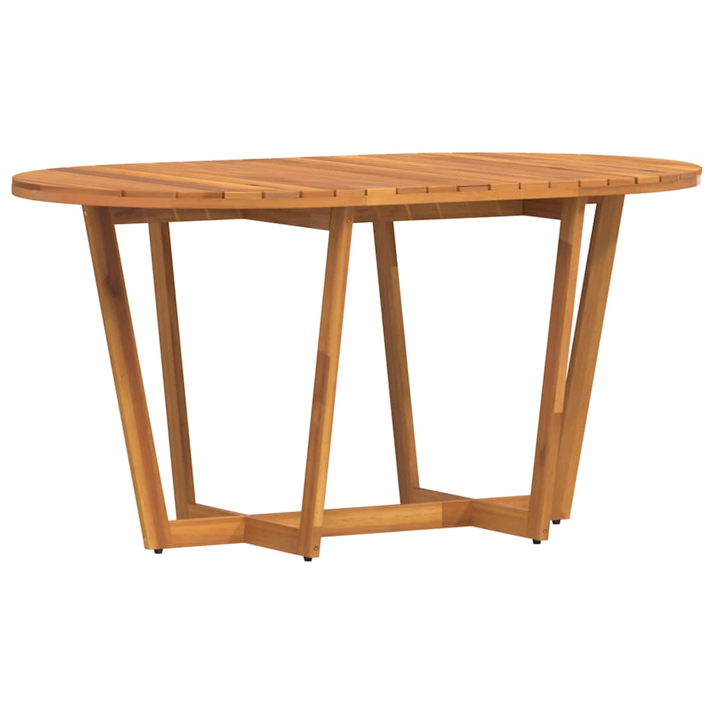 havespisebord ovalt 150x90x75 cm massivt træ akacie