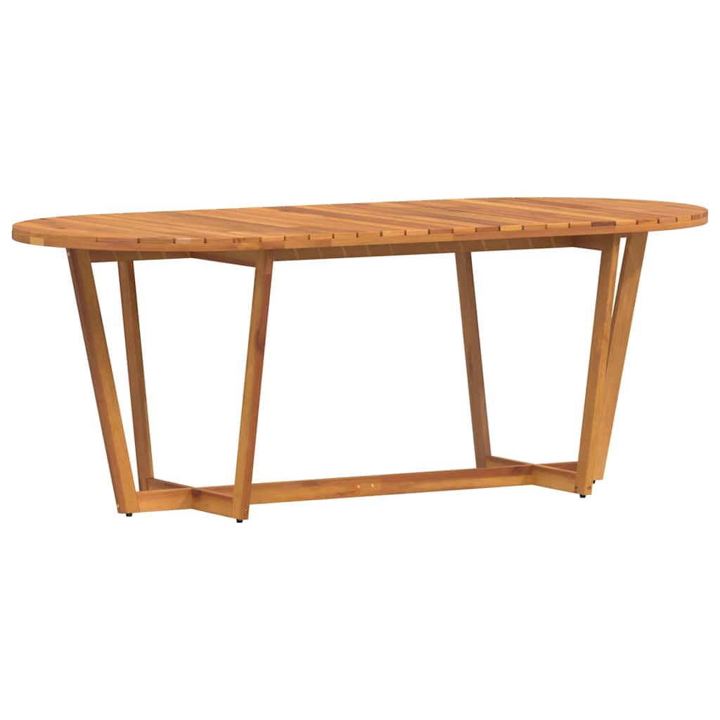 havespisebord ovalt 200x90x75 cm massivt træ akacie