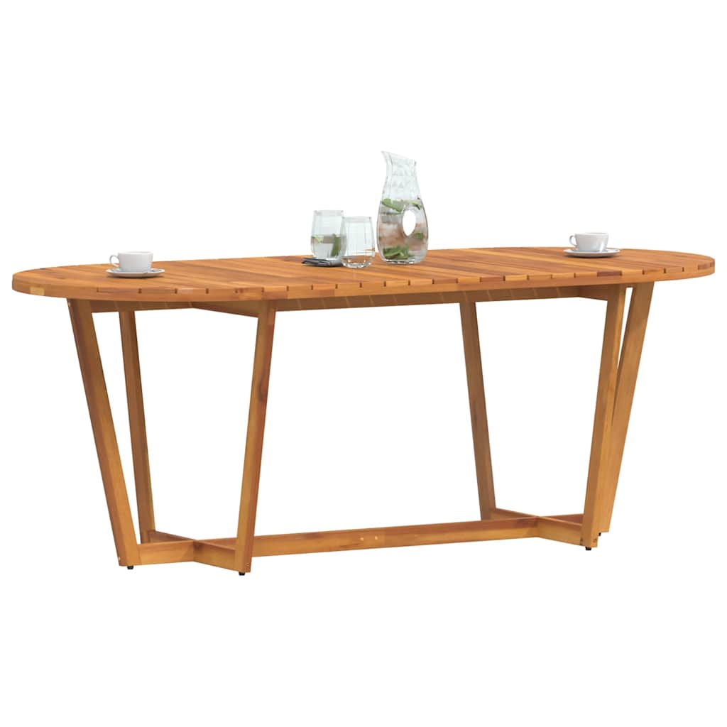 havespisebord ovalt 200x90x75 cm massivt træ akacie