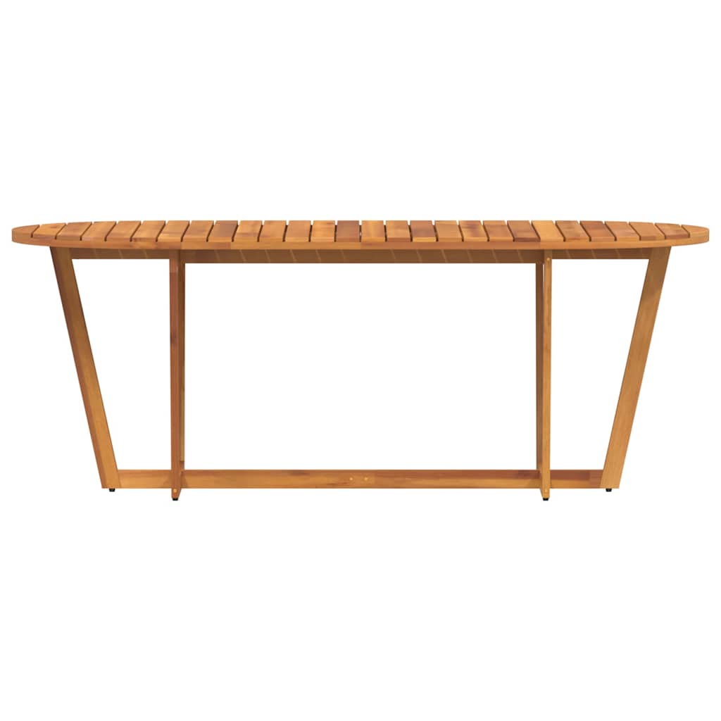 havespisebord ovalt 200x90x75 cm massivt træ akacie