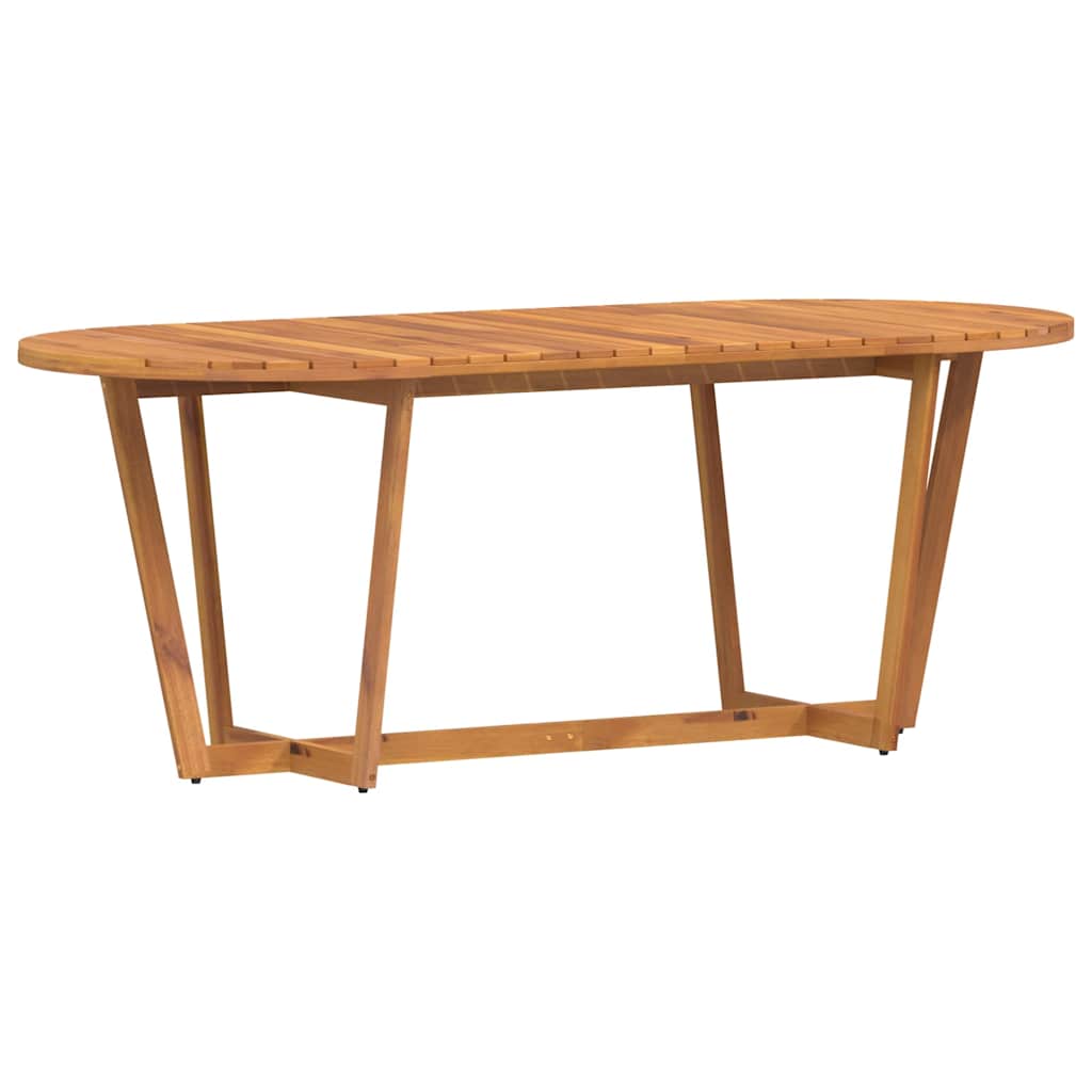 havespisebord ovalt 200x90x75 cm massivt træ akacie