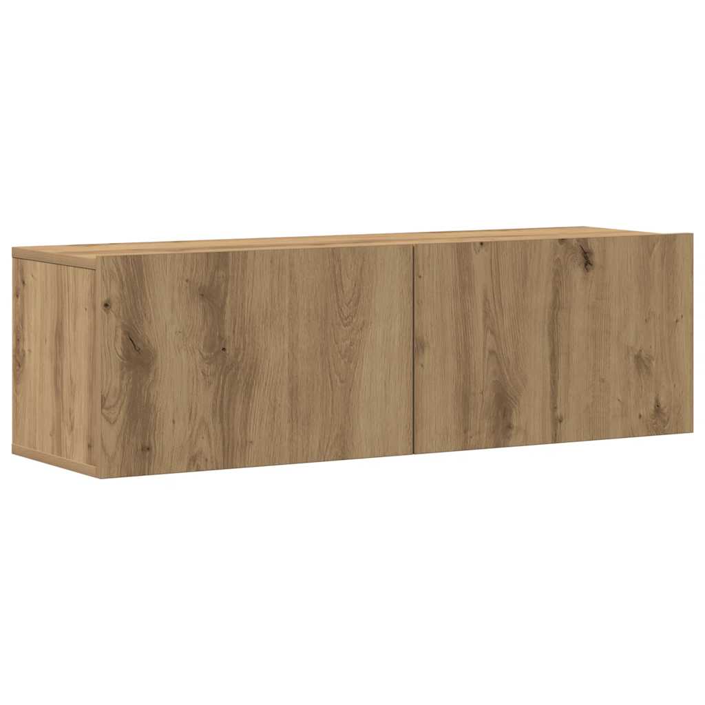 vægmonteret TV-skabssæt med 4 dele, kunsteg, 100x30x30 cm