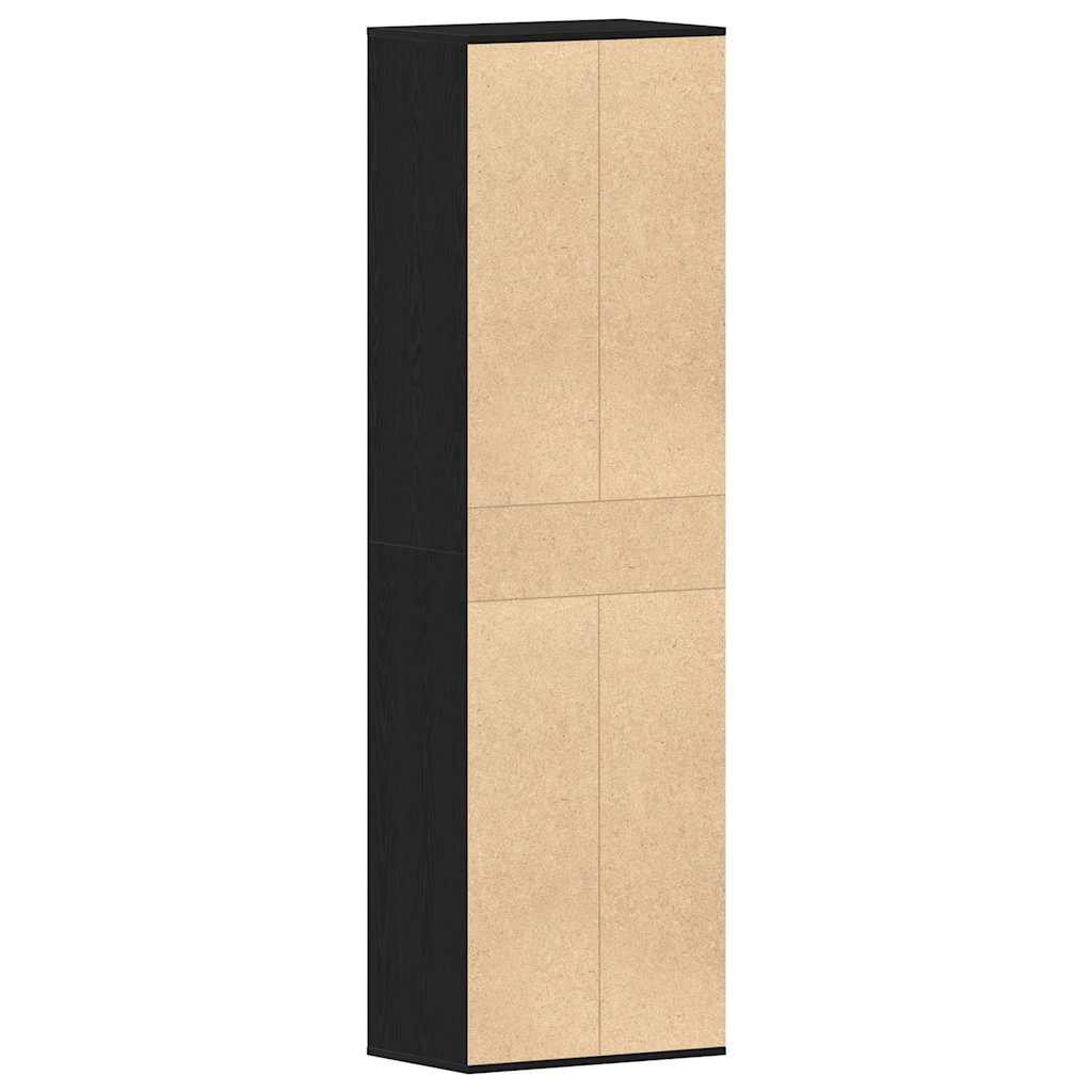 skoreol 54x34x183 cm konstrueret træ sort egetræsfarve