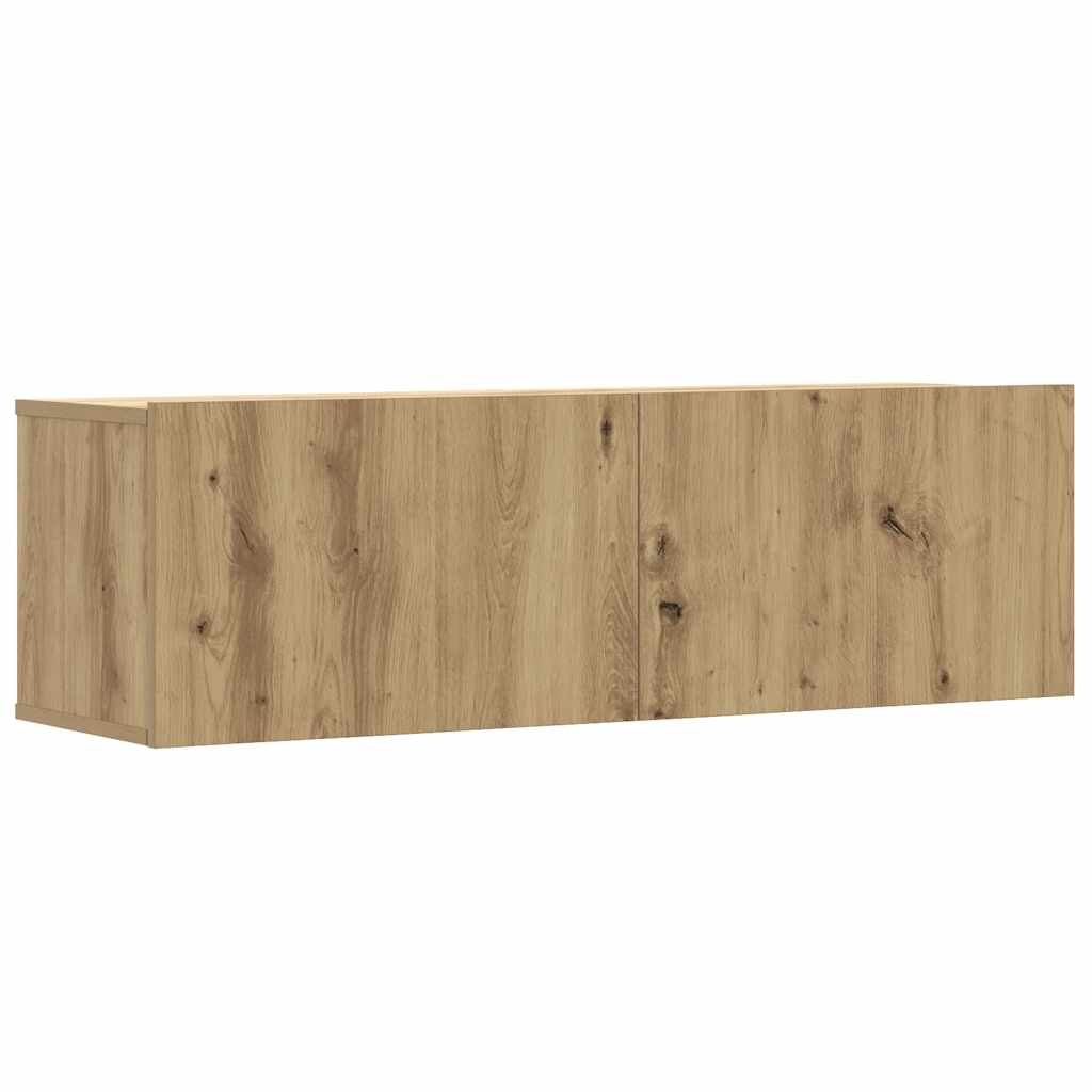 væghængte tv-skabe 3 stk. 100x30x30 cm egetræsfarve