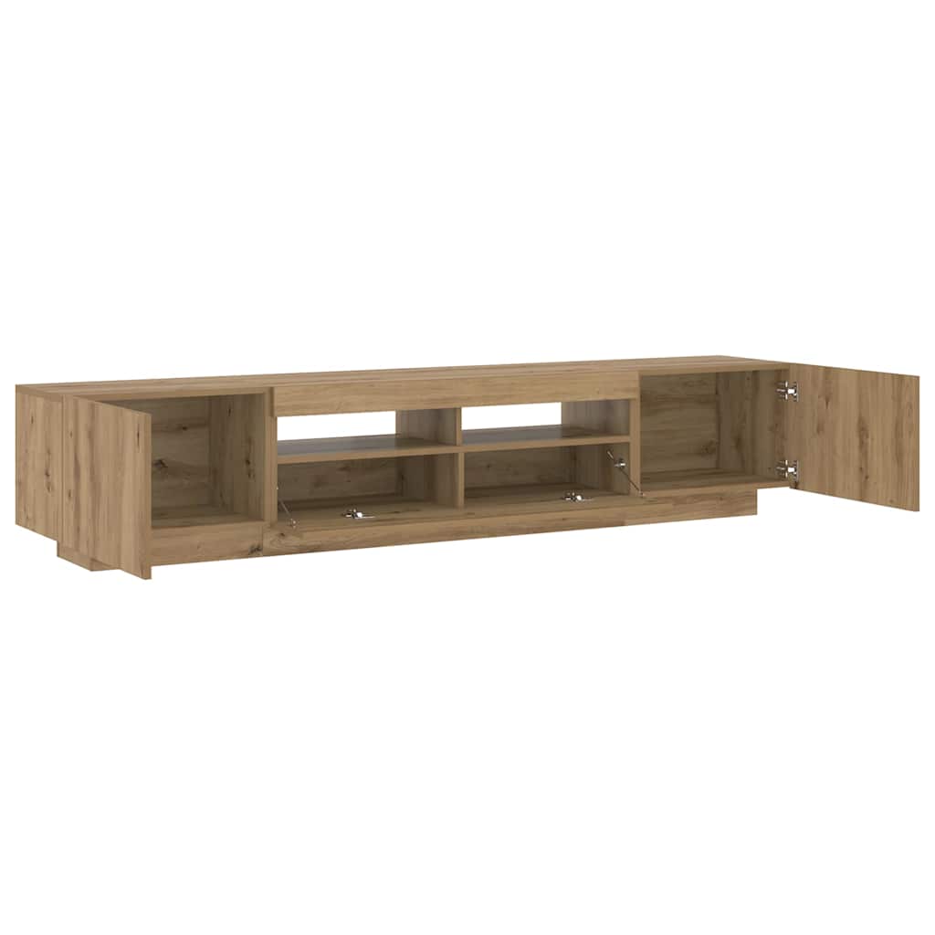 tv-bord med LED-lys 200x35x40 cm konstrueret træ kunsteg