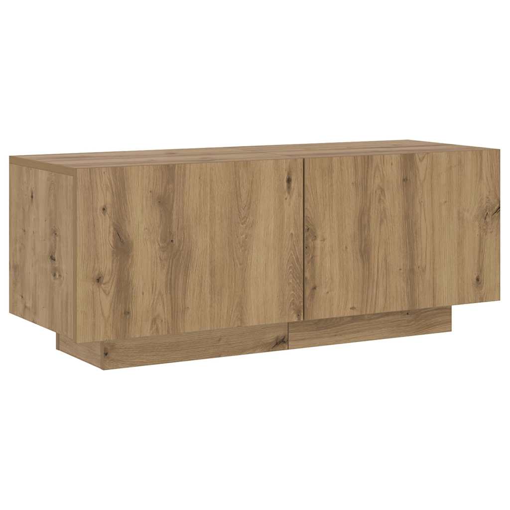 tv-bord med LED-lys 200x35x40 cm konstrueret træ kunsteg