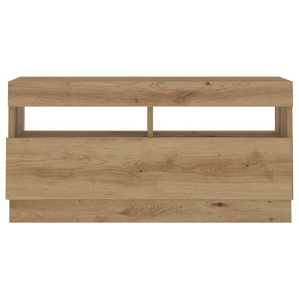tv-bord med LED-lys 260x35x40 cm konstrueret træ kunsteg