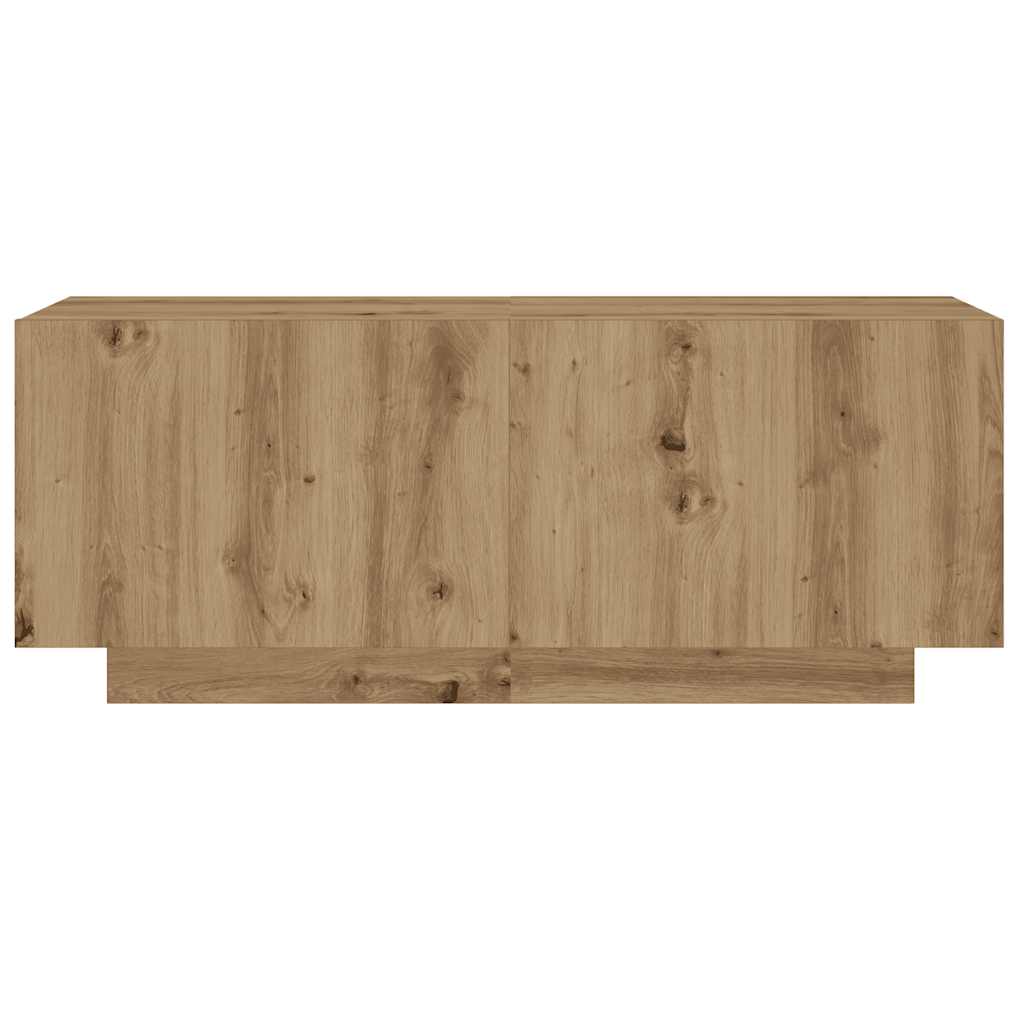 tv-bord med LED-lys 260x35x40 cm konstrueret træ kunsteg