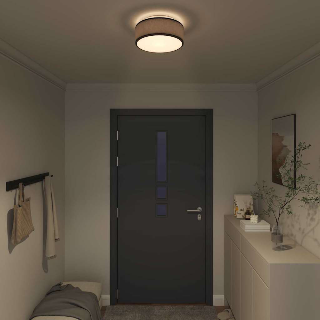 Loftlampe med spotlights Sort 30 x 30 x 13,5 cm Stof