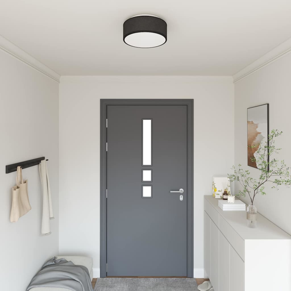 Loftlampe med spotlights Sort 30 x 30 x 13,5 cm Stof