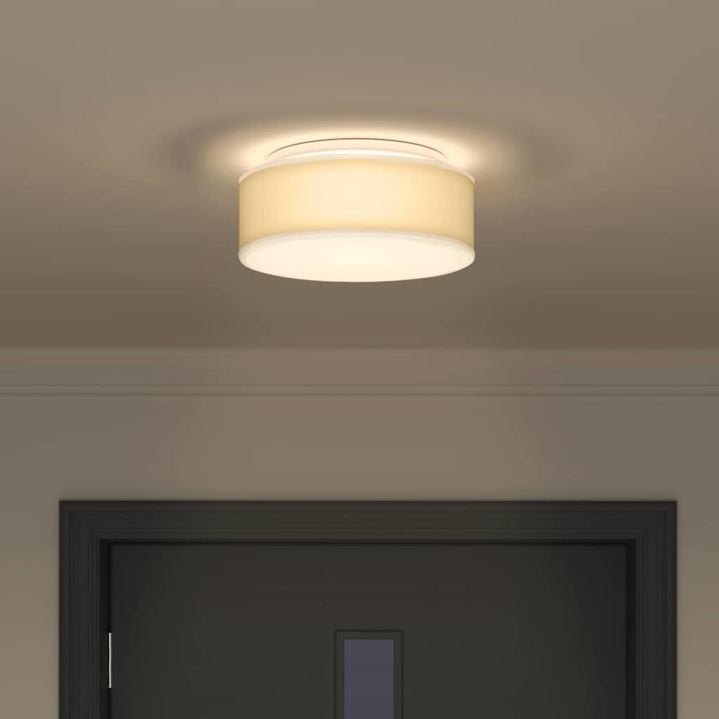 Loftlampe med spotlights Hvid 30 x 30 x 13,5 cm Stof