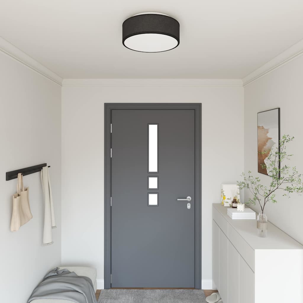 Loftlampe med spotlights Sort 38 x 38 x 13,5 cm Stof