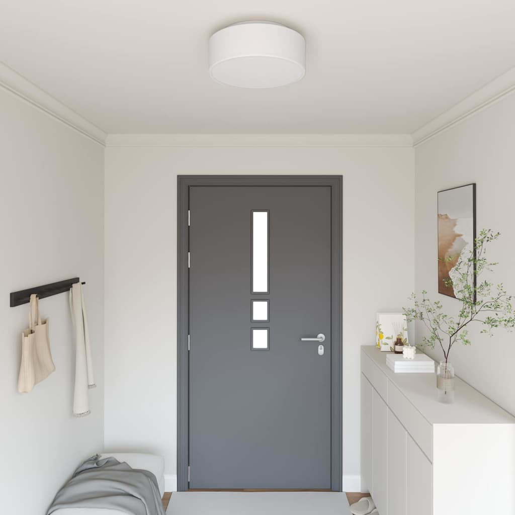 Loftlampe med spotlights Hvid 38 x 38 x 13,5 cm Stof