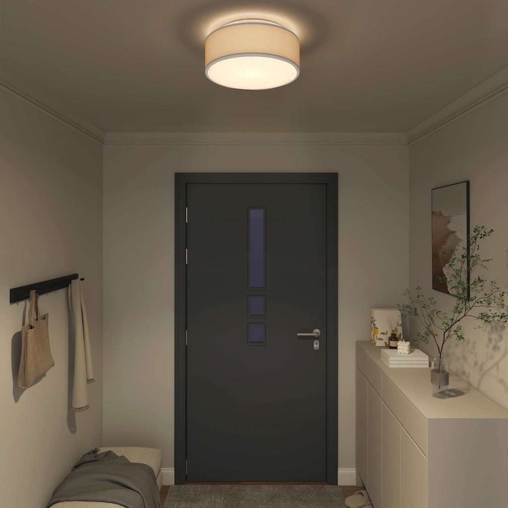 Loftlampe med spotlights Grå 38 x 38 x 13,5 cm Stof